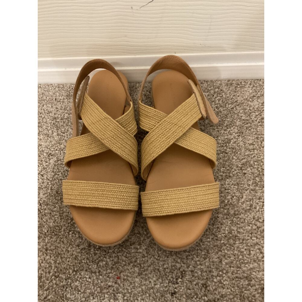 Marc Fisher Nalan Trail Sandals | Natural Raffia Crisscross Comfort Sandals,sz 8 - Picture 2 of 8